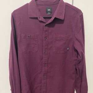 Vans Men's Casual Button Down in Deep Purple